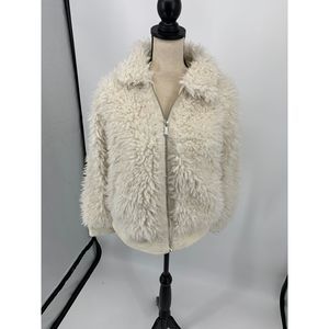 NEW BCBGeneraion cream faux fur jacket L coat